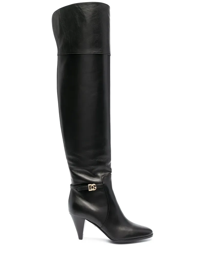 Dolce & Gabbana Kniehohe Stiefel - Schwarz Schwarz
