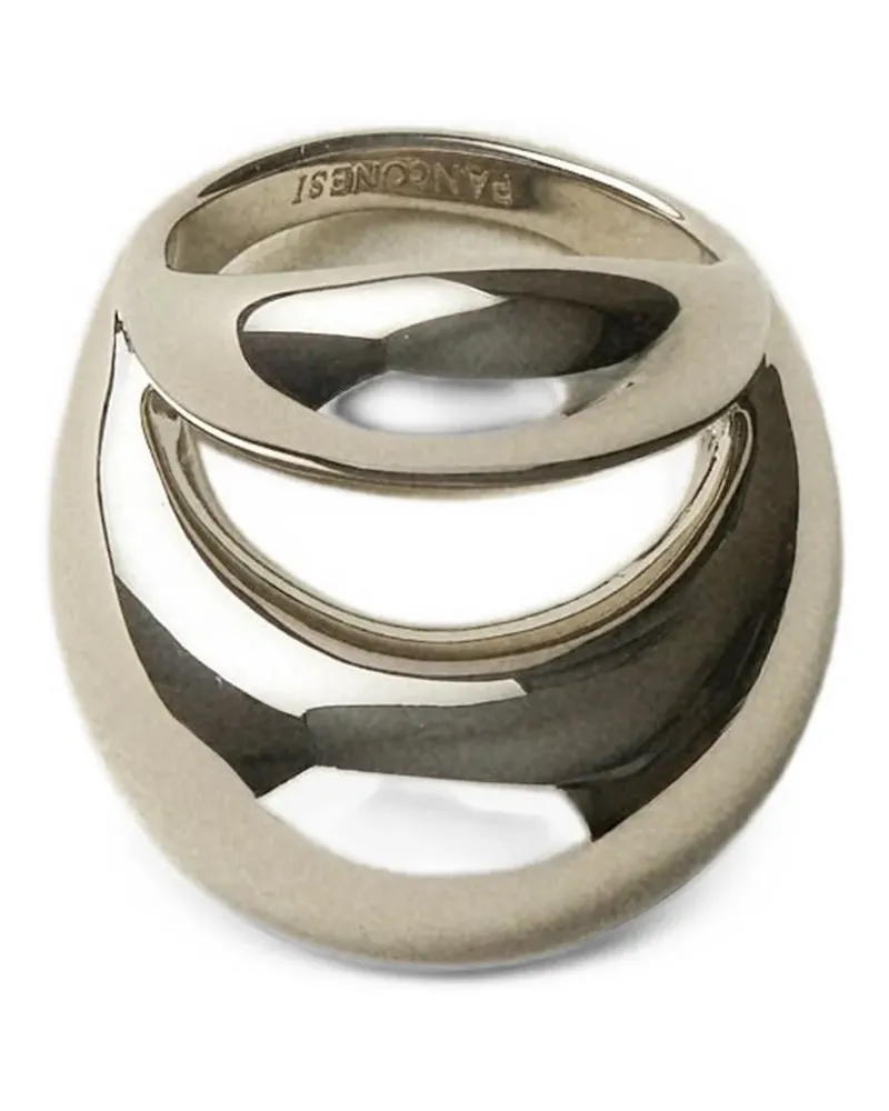 PANCONESI Double Blow Up Ring mit Gravur - Silber Silber