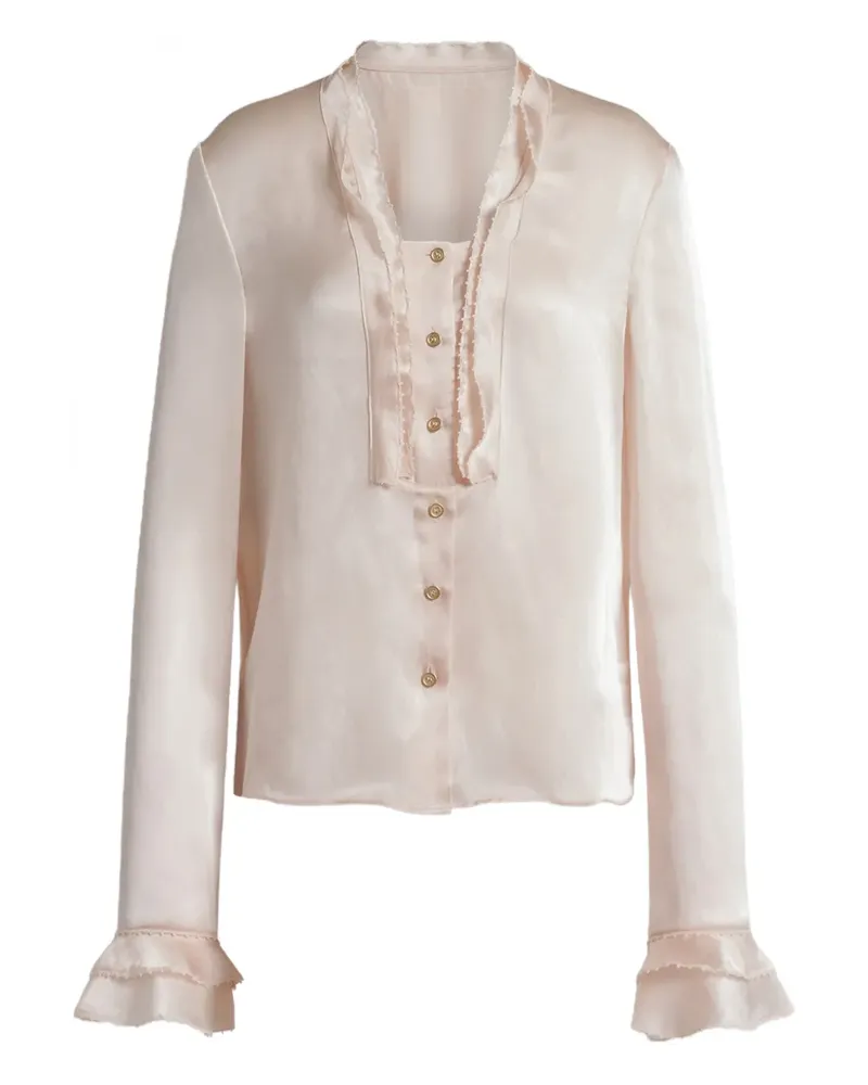 Alberta Ferretti Hemd mit Rüschenborten - Nude Nude
