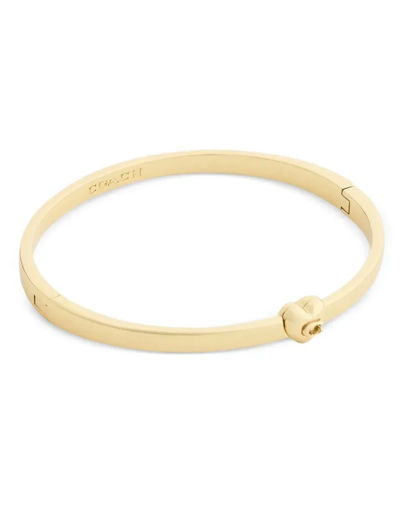 Coach heart-motif logo bangle - Gold Gold