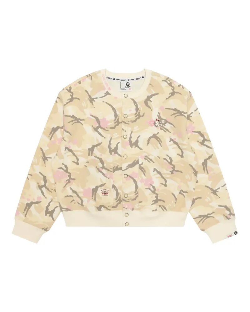 BAPE camouflage-print logo-patch sweater - Nude Nude