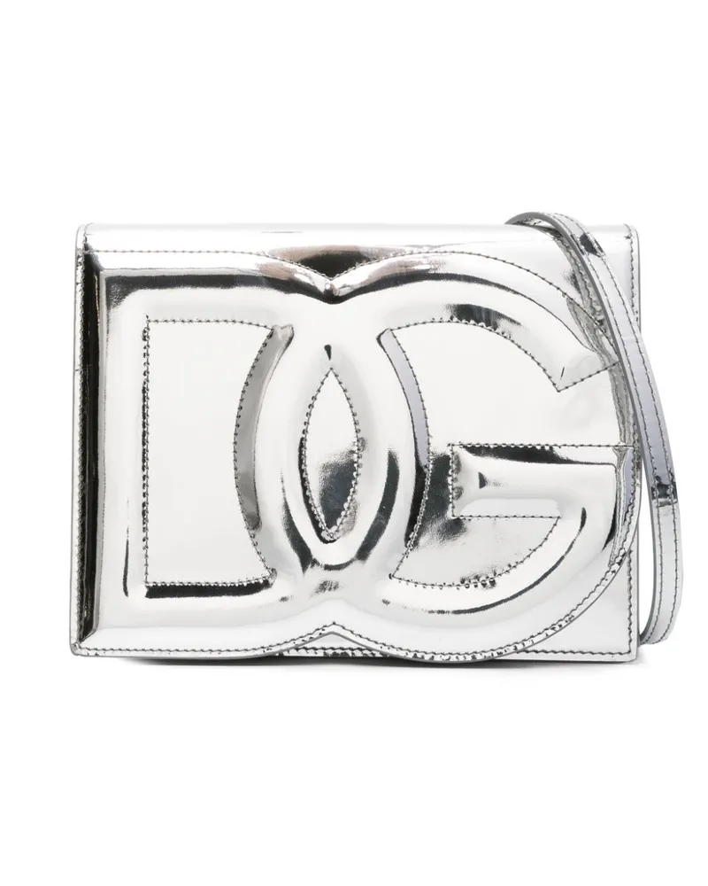 Dolce & Gabbana Umhängetasche mit DG-Logo - Silber Silber