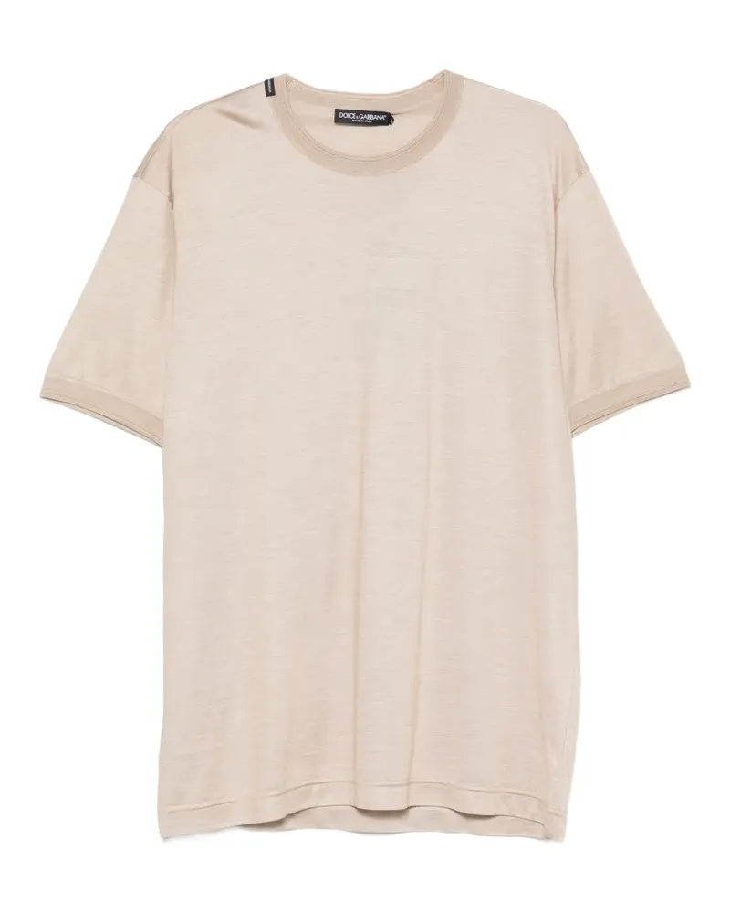 Dolce & Gabbana T-Shirt mit Logo-Patch - Nude Nude