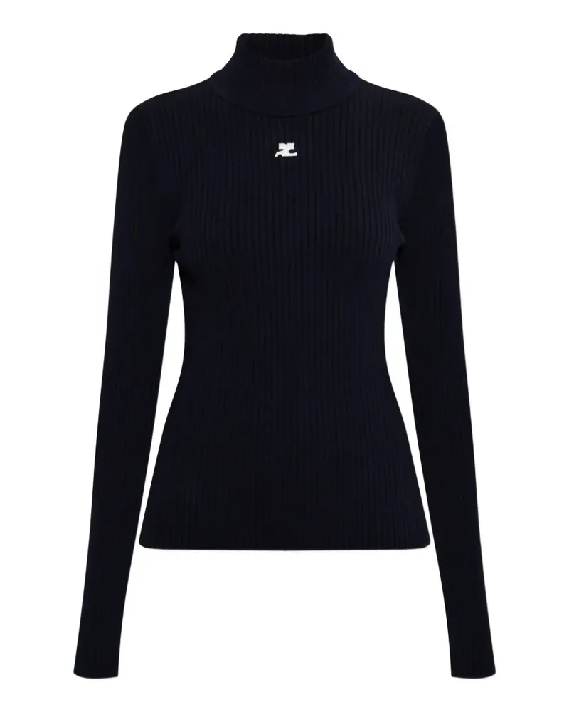 Courrèges Pullover mit Logo-Patch - Blau Blau