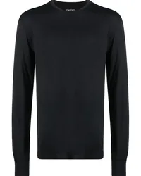 Tom Ford Langarmshirt mit rundem Ausschnitt Schwarz