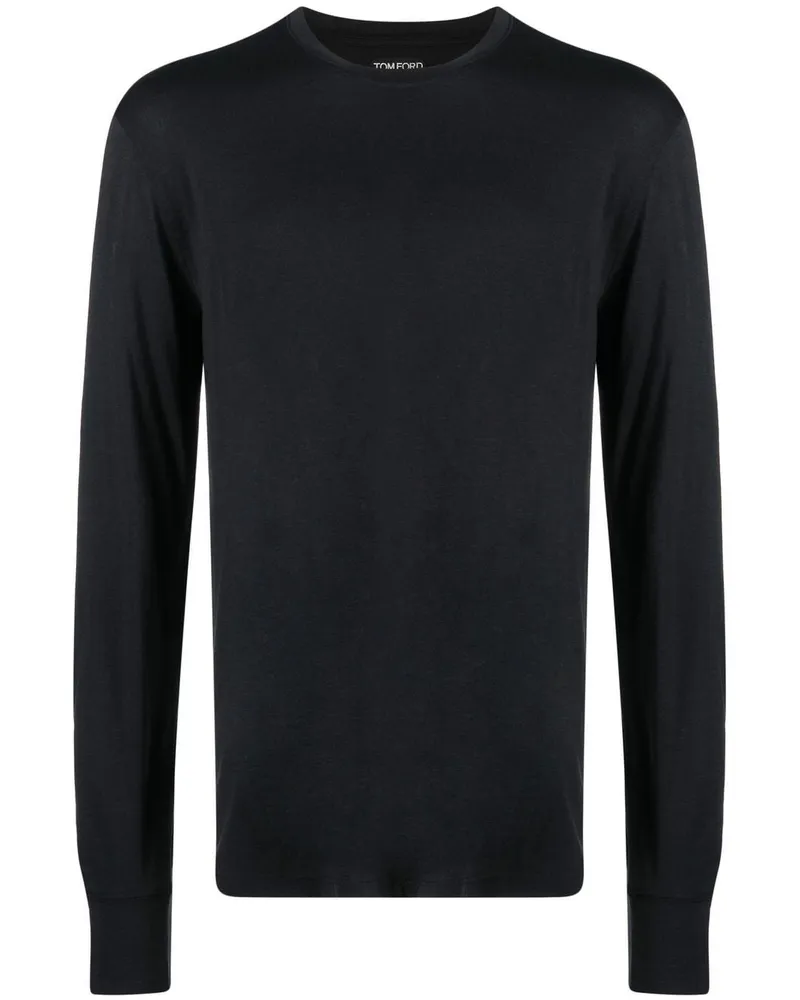 Tom Ford Langarmshirt mit rundem Ausschnitt - Schwarz Schwarz