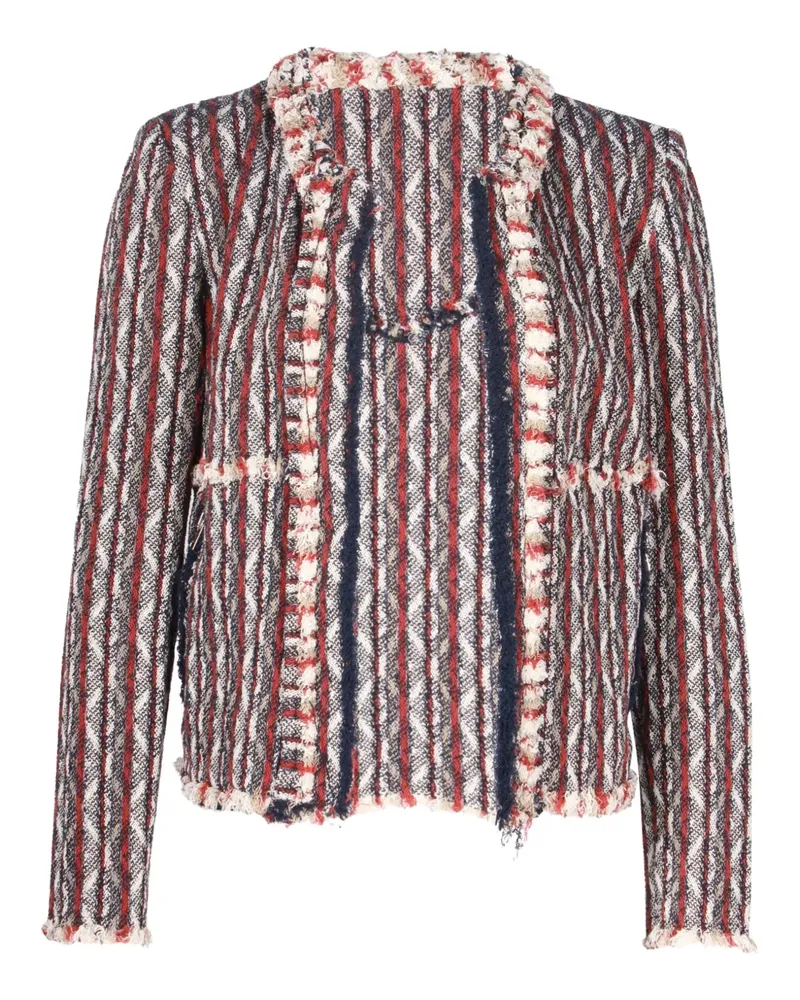 IRO tweed-pattern fringed jacket - Weiß Weiß