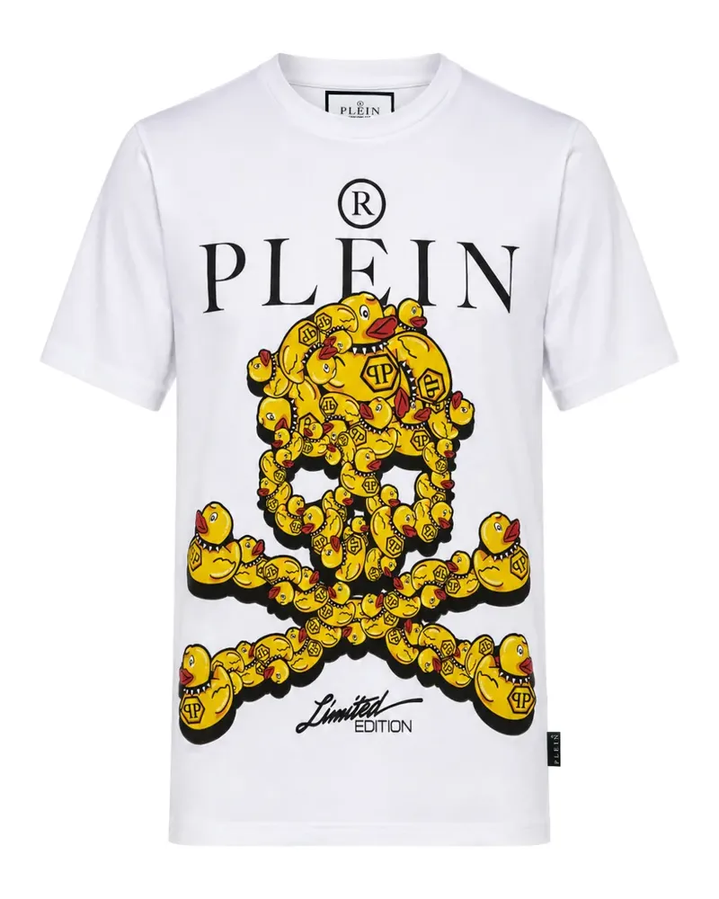Philipp Plein T-Shirt aus Jersey mit Totenkopf - Weiß Weiß