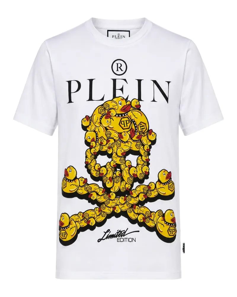 Philipp Plein T-Shirt aus Jersey mit Totenkopf - Weiß Weiß