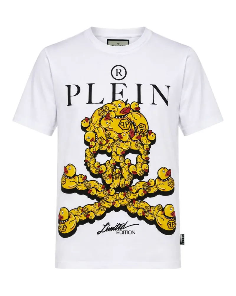 Philipp Plein T-Shirt aus Jersey mit Totenkopf - Weiß Weiß
