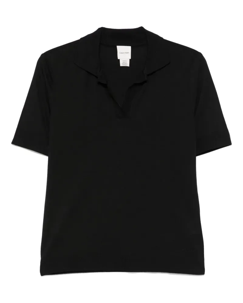 Calvin Klein Geripptes T-Shirt - Schwarz Schwarz