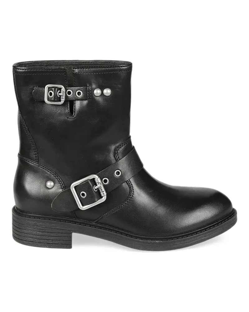 ash buckle-detail leather boots - Schwarz Schwarz