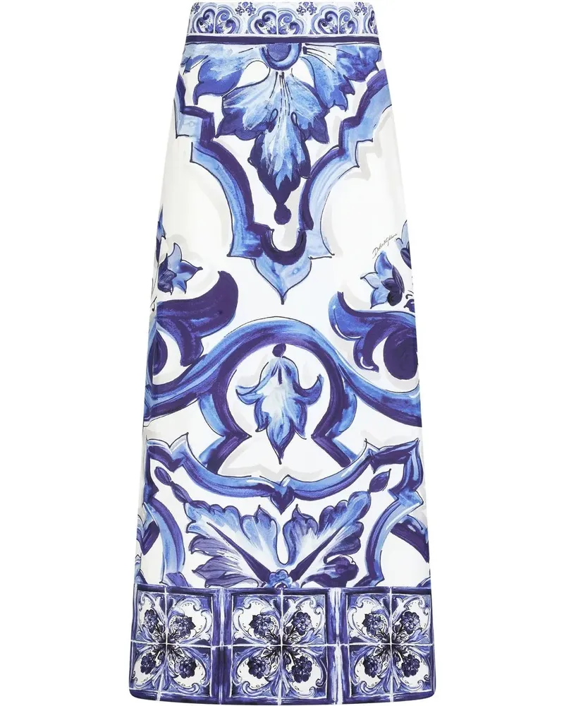 Dolce & Gabbana Maxirock mit Majolica-Print - Blau Blau