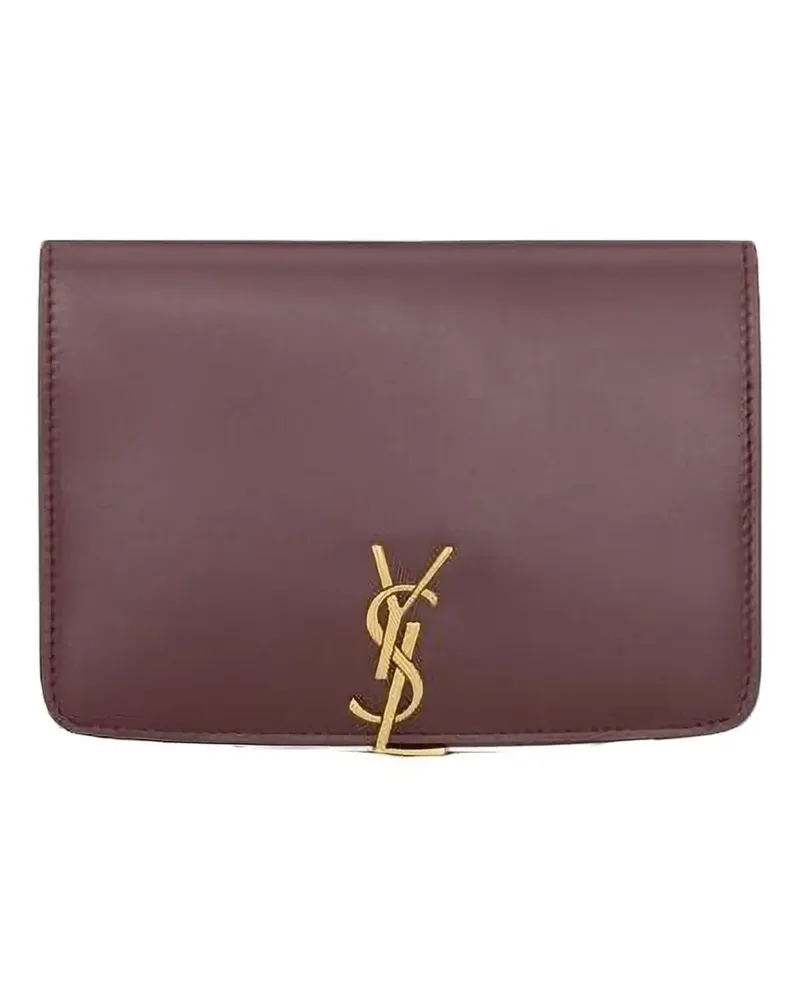 Saint Laurent Portemonnaie mit Logo-Schild - Rot Rot