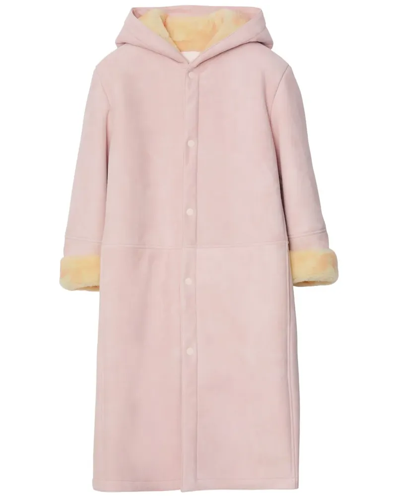 Burberry Kapuzenmantel aus Shearling - Rosa Rosa