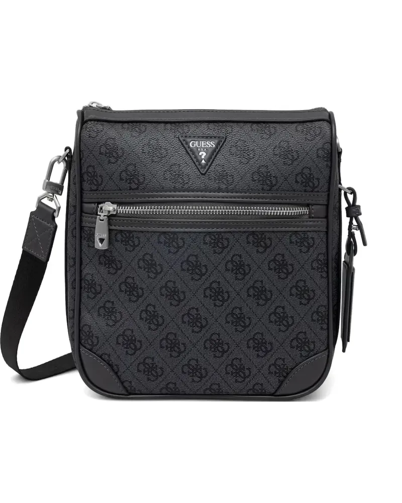 Guess Milano monogram-pattern messenger bag - Schwarz Schwarz