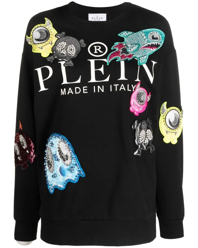 Philipp Plein Sweatshirt mit Monster-Print - Schwarz Schwarz