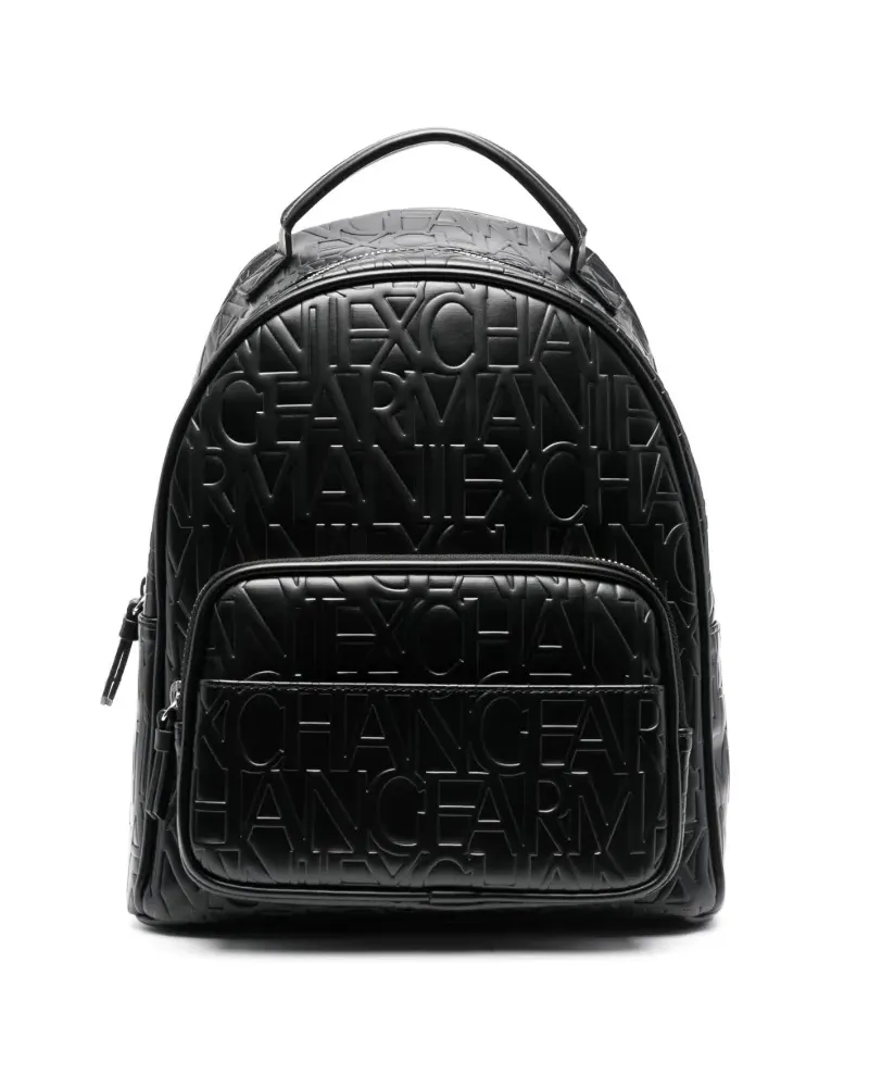 Armani Exchange Rucksack mit Logo-Prägung - Schwarz Schwarz
