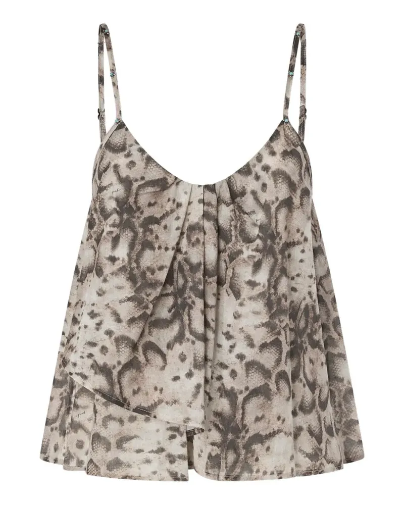 Pinko Riemen mit Schlangen-Print - Nude Nude