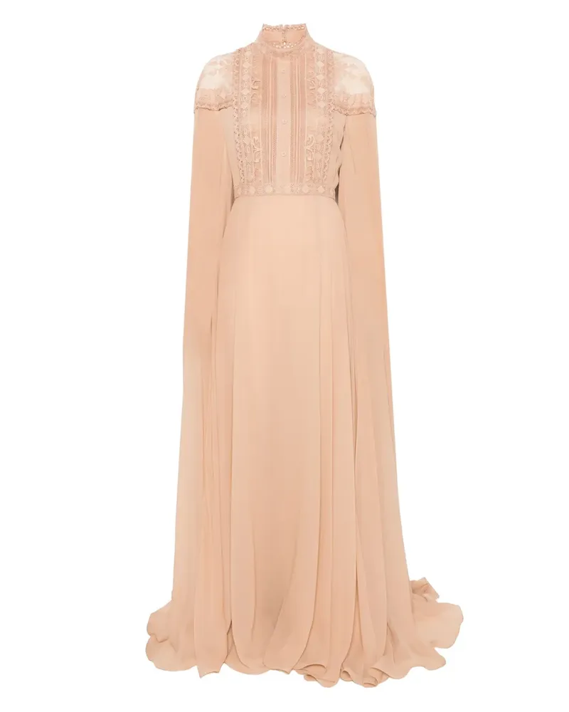 Elie Saab Abendkleid mit Spitzenborten - Rosa Rosa