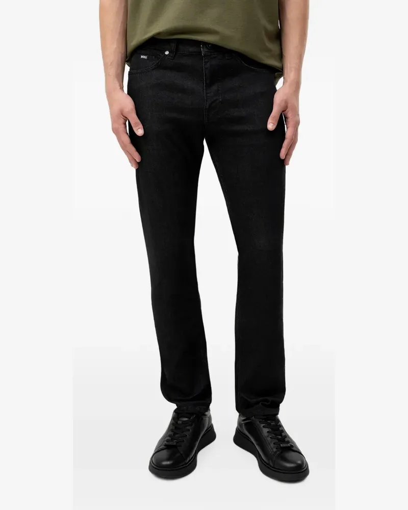 HUGO BOSS logo-patch jeans - Schwarz Schwarz