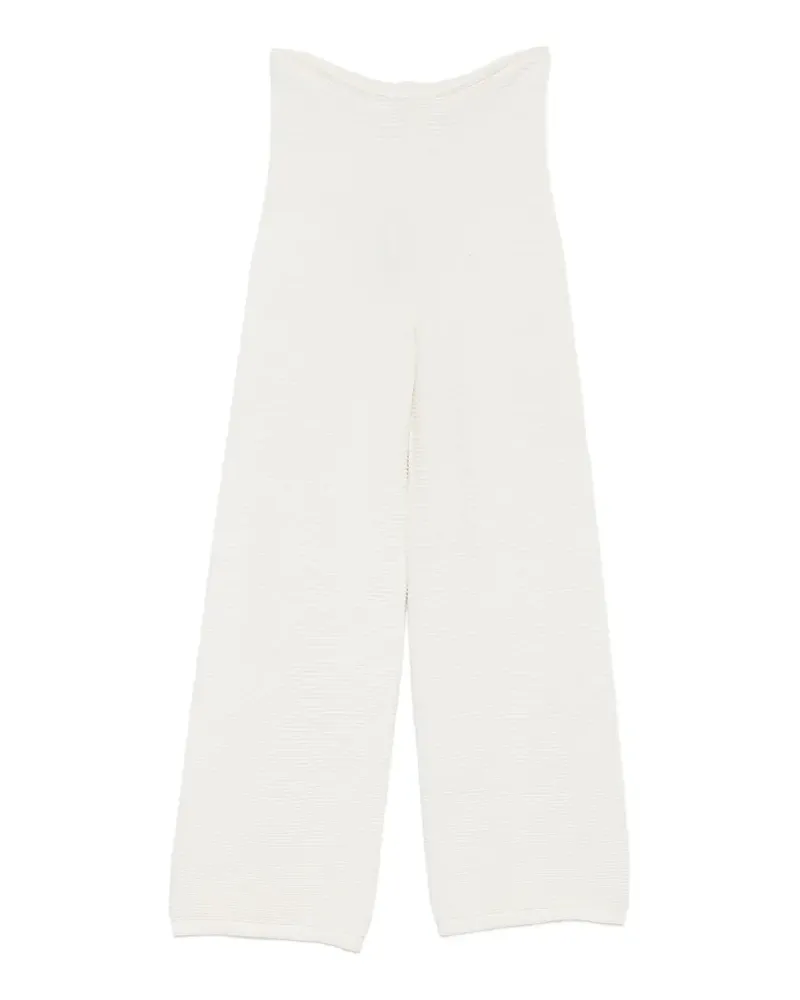 Liviana Conti Wide-Leg-Hose aus geripptem Strick - Nude Nude