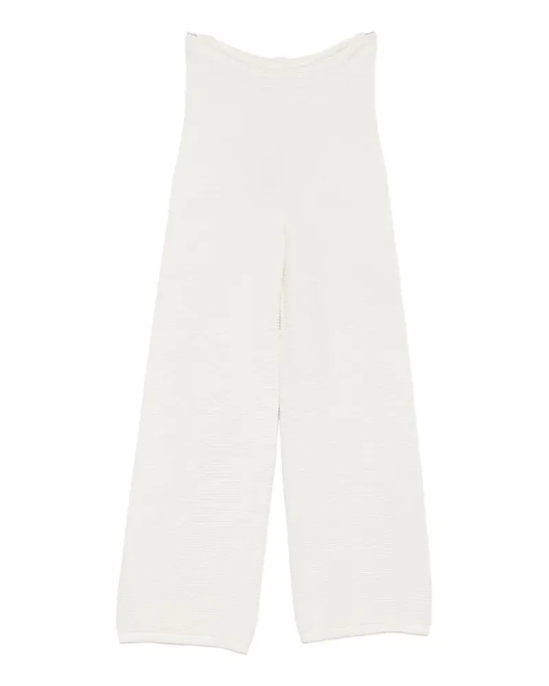 Liviana Conti ribbed-knit wide-leg trousers - Nude Nude