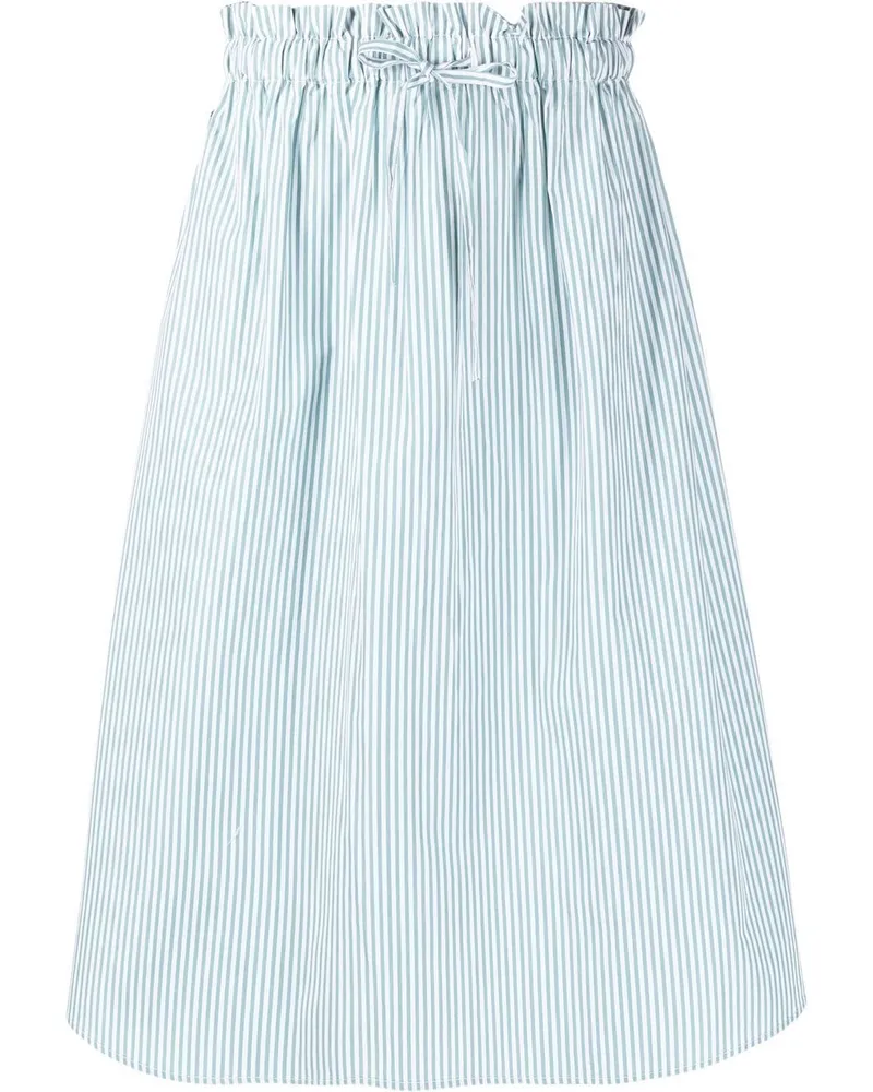 Woolrich Gestreifter Popeline-Rock - Blau Blau