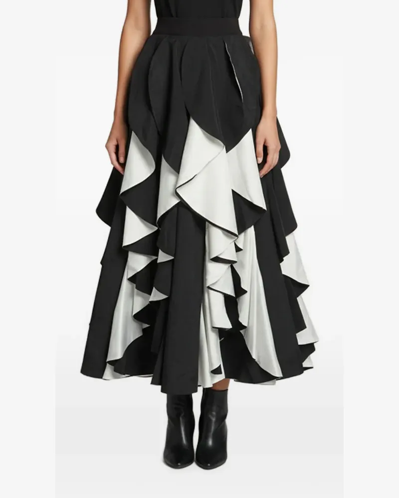 Alice + Olivia Nadie spiral midi skirt - Schwarz Schwarz