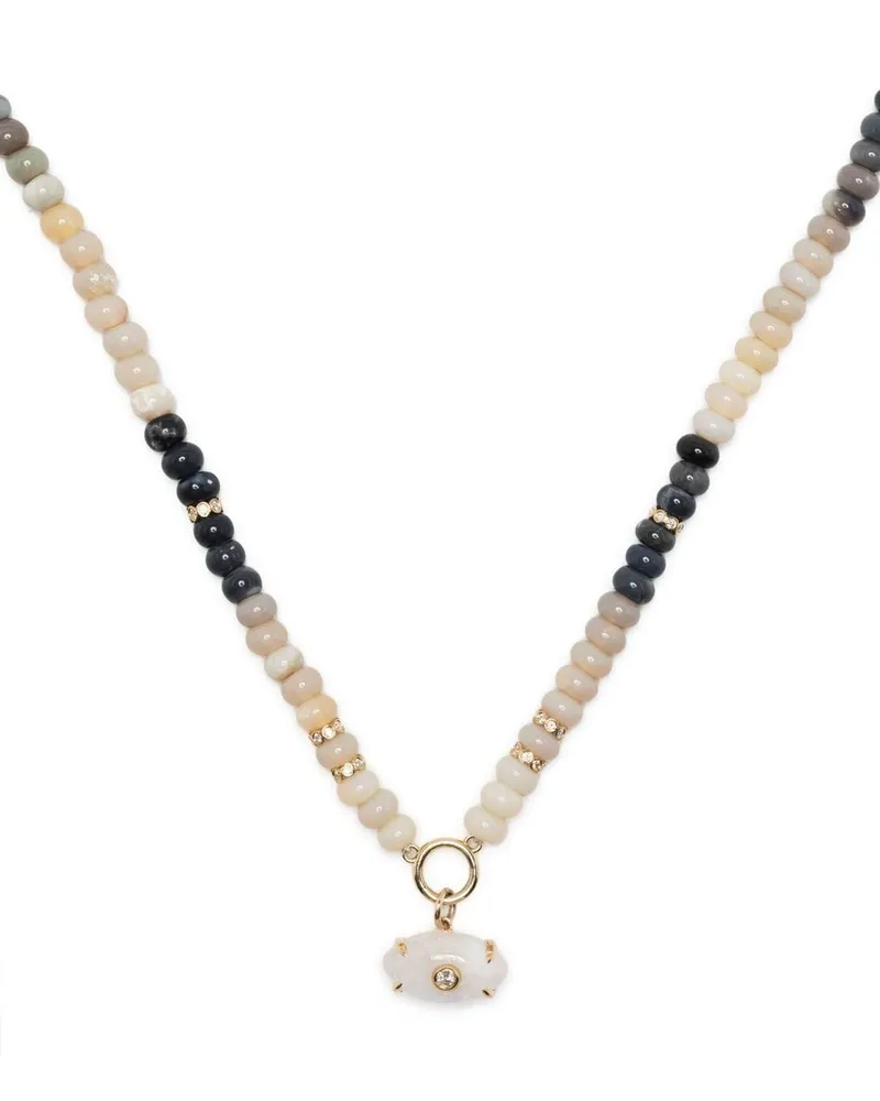 Sydney Evan 14kt Gelbgoldhalskette mit Opal und Diamanten - Mehrfarbig Mehrfarbig