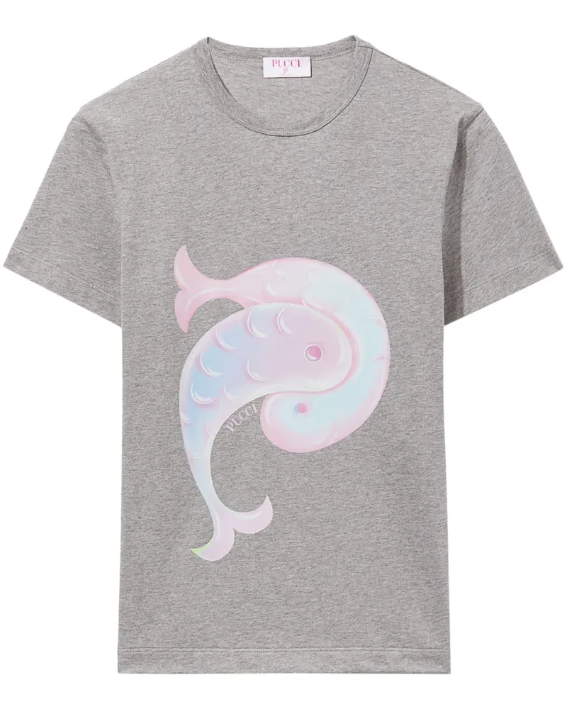 Emilio Pucci T-Shirt mit Logo-Print - Grau Grau
