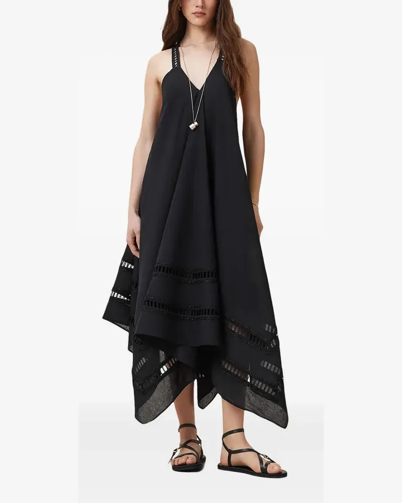 AllSaints Asymmetrisches Kleid mit Spitzeneinsatz - Schwarz Schwarz