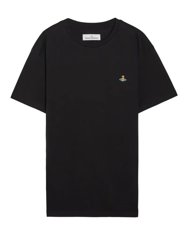 Vivienne Westwood T-Shirt mit Logo-Stickerei - Schwarz Schwarz