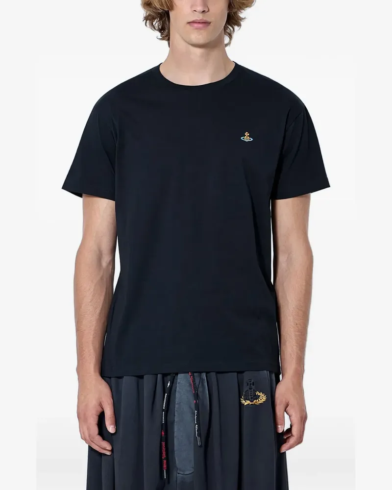 Vivienne Westwood T-Shirt mit Logo-Stickerei - Schwarz Schwarz