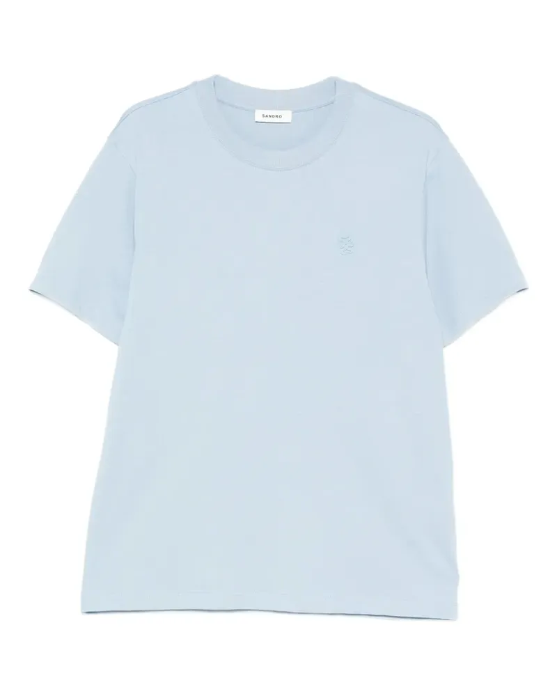 Sandro T-Shirt mit Logo-Patch - Blau Blau