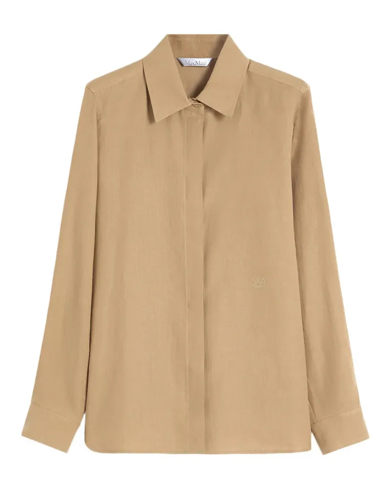 Max Mara collared linen shirt - Nude Nude