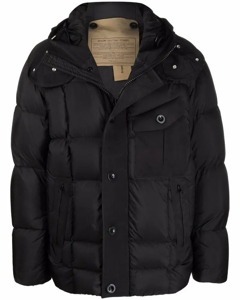 Ten c Gefütterte Kapuzenjacke - Schwarz Schwarz