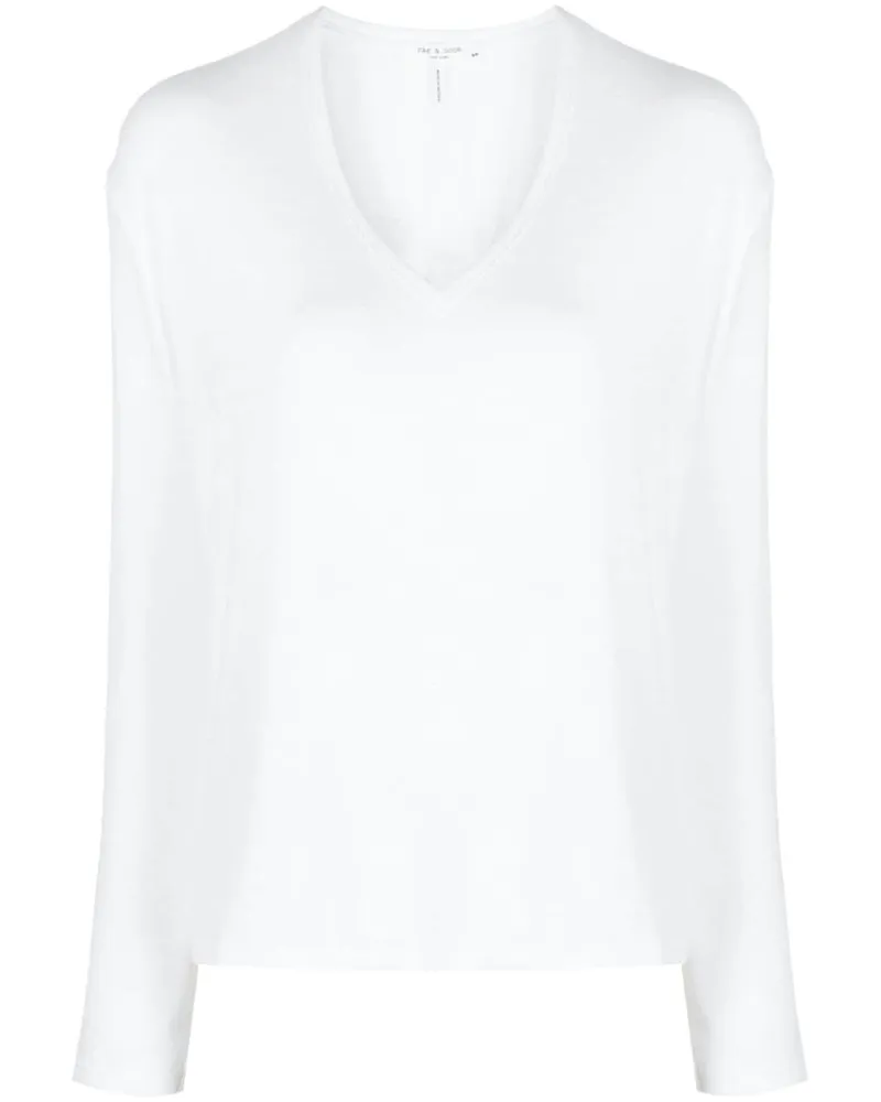 Rag & Bone Fein gestricktes Hudson Sweatshirt - Weiß Weiß