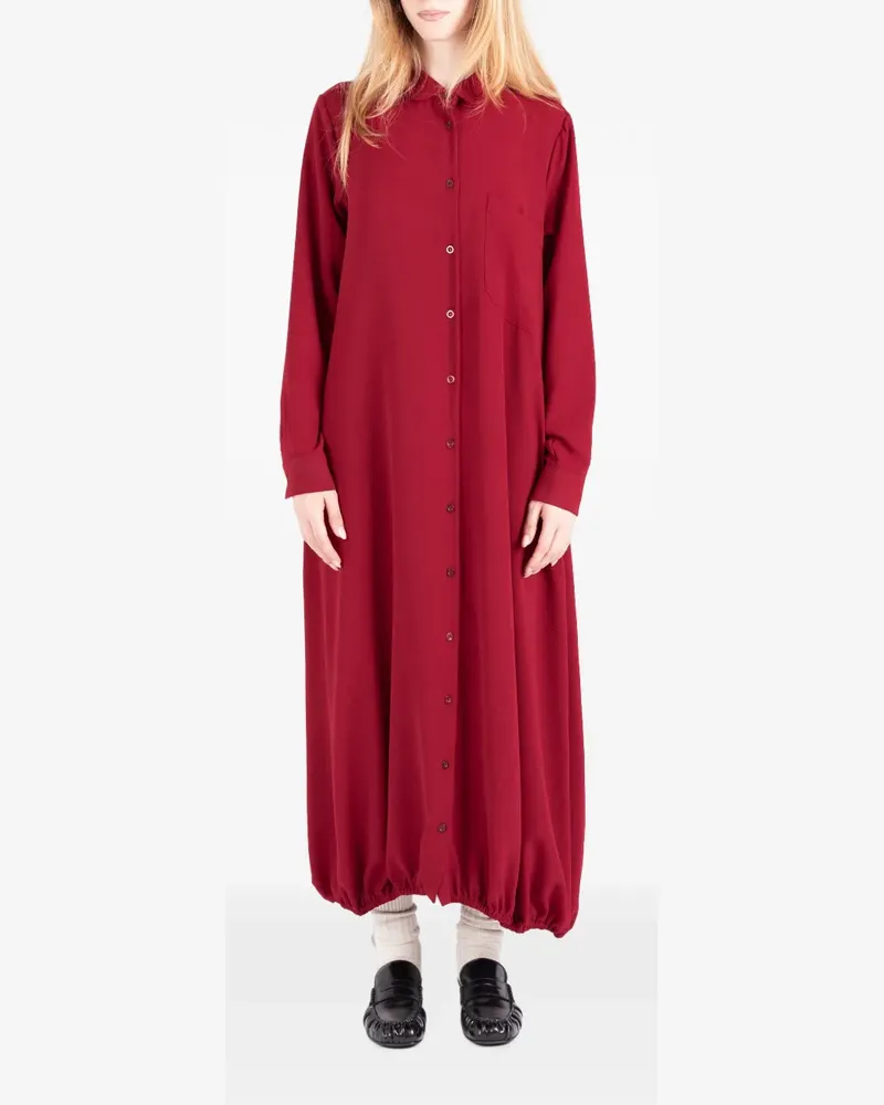 Société Anonyme Le Panier bubble-hem shirt midi dress - Rot Rot
