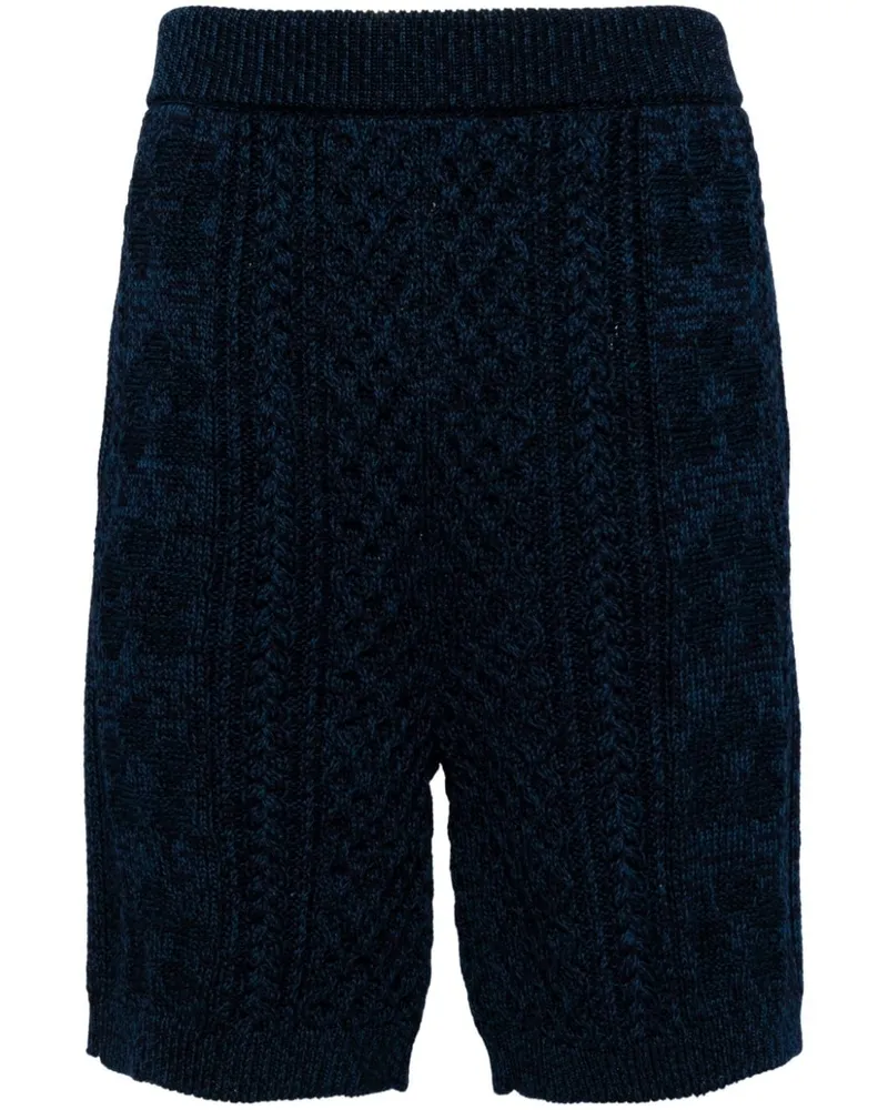 Marni Knielange Strick-Shorts - Blau Blau