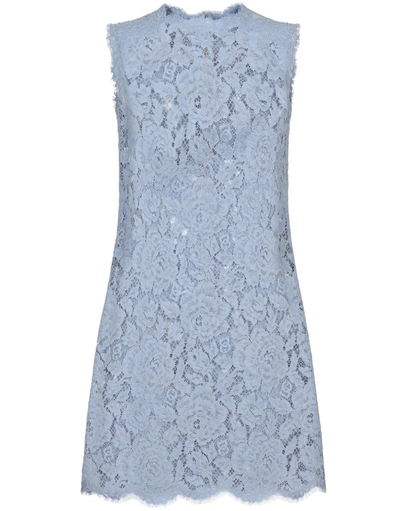 Dolce & Gabbana Spitzenkleid mit Blumenmuster - Blau Blau
