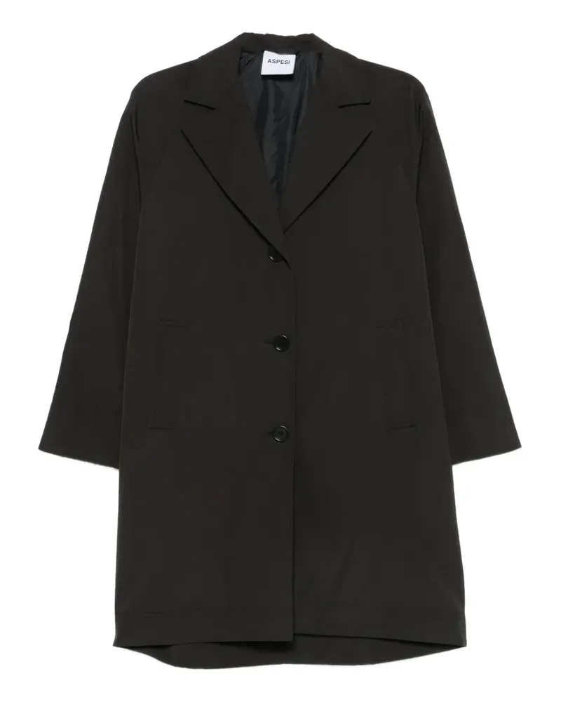 ASPESI notch-lapel button-fastening coat - Schwarz Schwarz