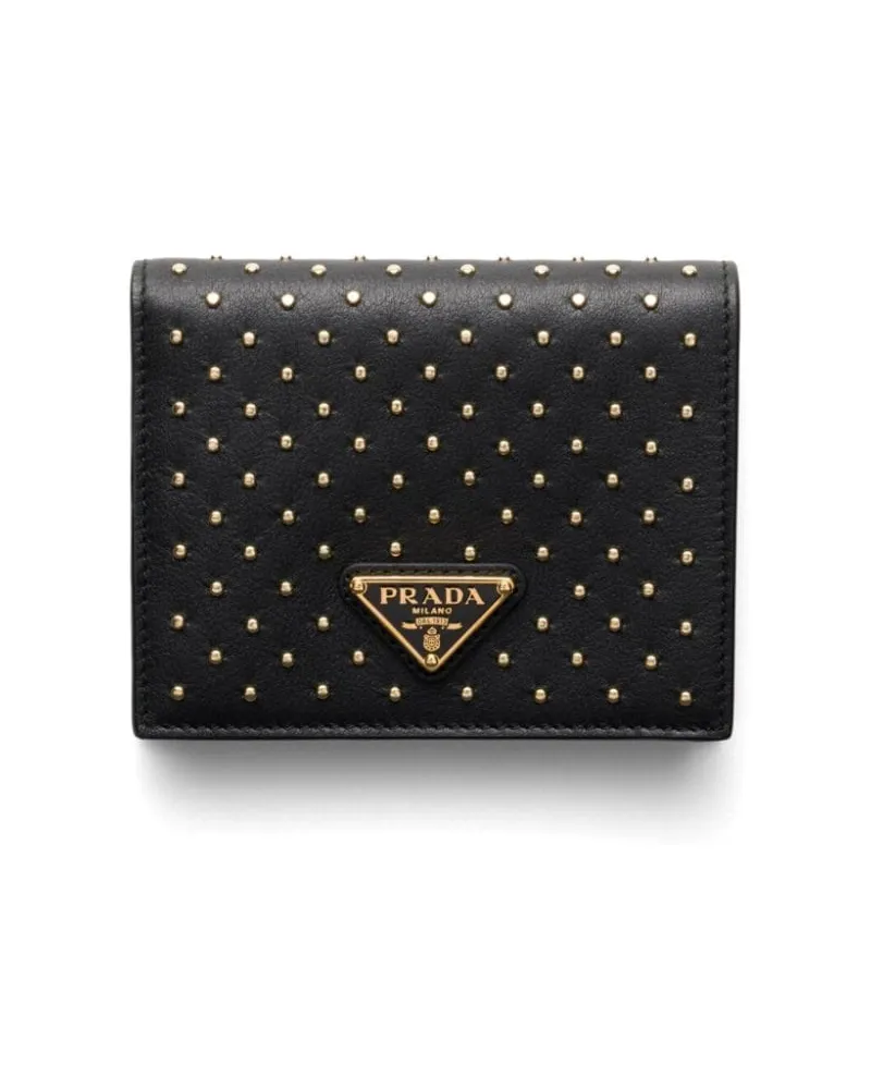 Prada Portemonnaie mit Nieten - Schwarz Schwarz
