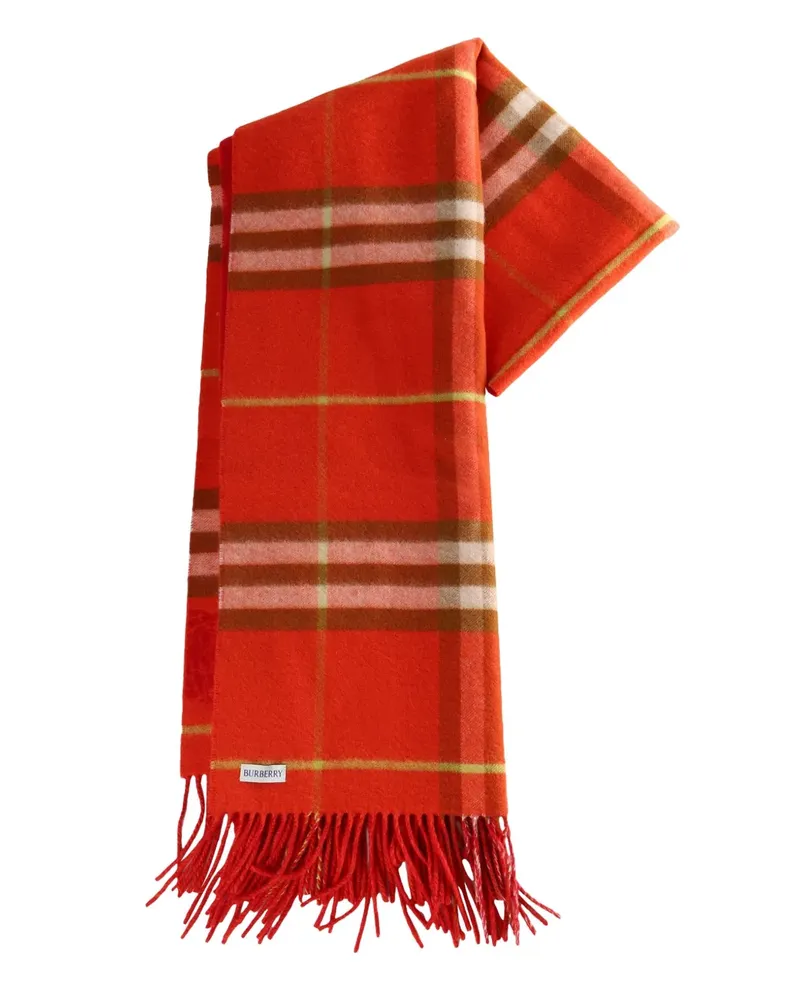 Burberry checked fringed scarf - Rot Rot