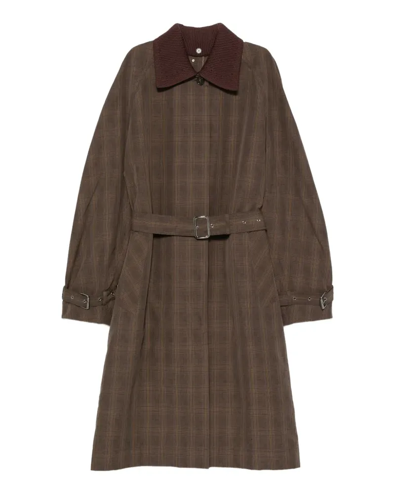 Iceberg check-pattern belted coat - Braun Braun