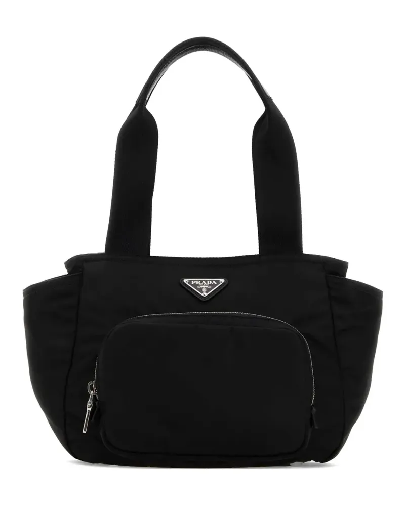 Prada Re-Nylon logo-plaque tote bag - Schwarz Schwarz