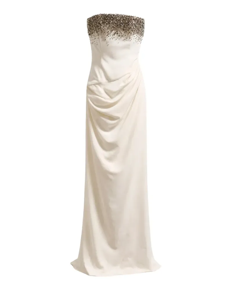 Amen crystal-embellished draped dress - Weiß Weiß