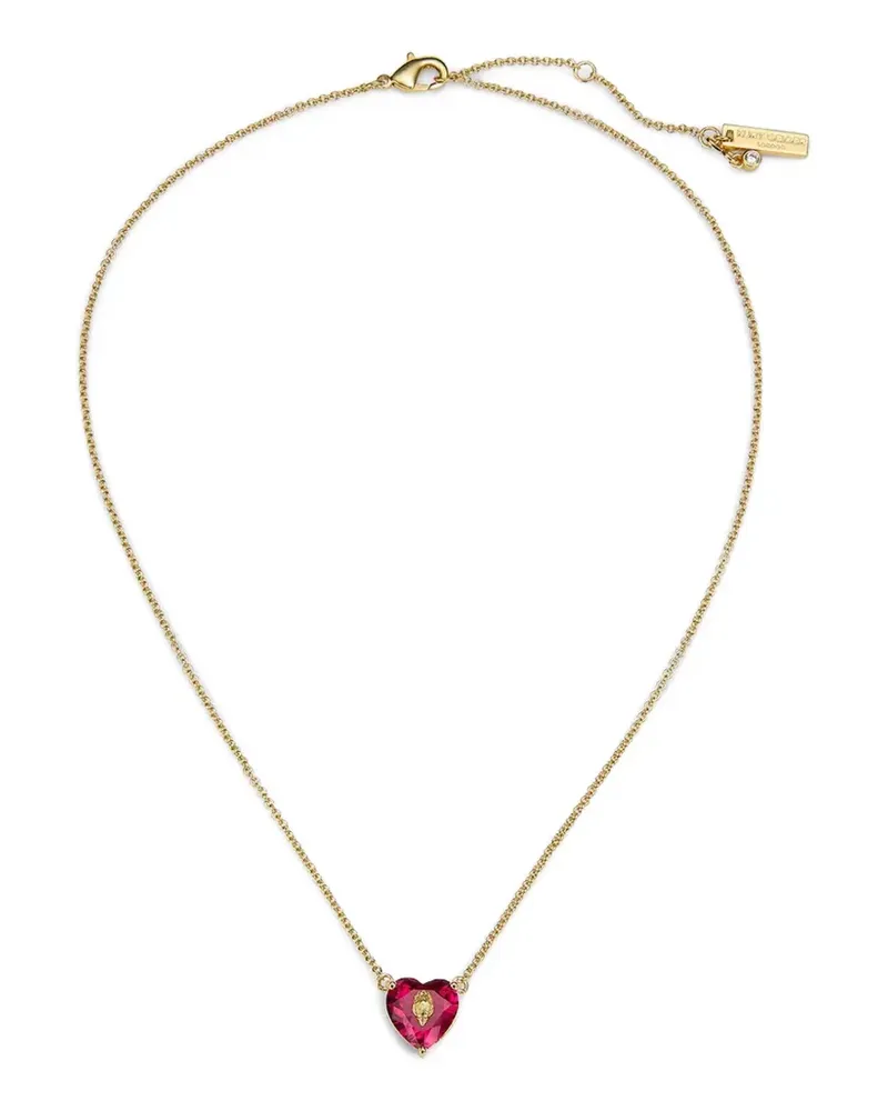 Kurt Geiger eagle-head crystal heart-pendant necklace - Gold Gold