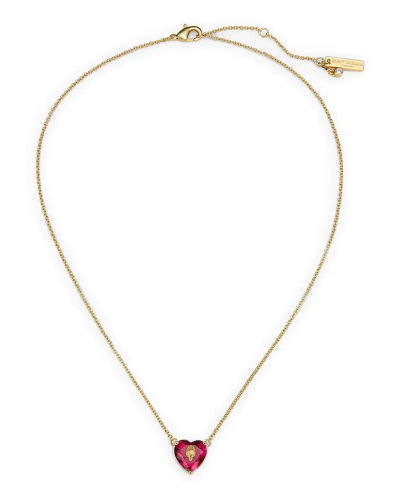 Kurt Geiger eagle-head crystal heart-pendant necklace - Gold Gold