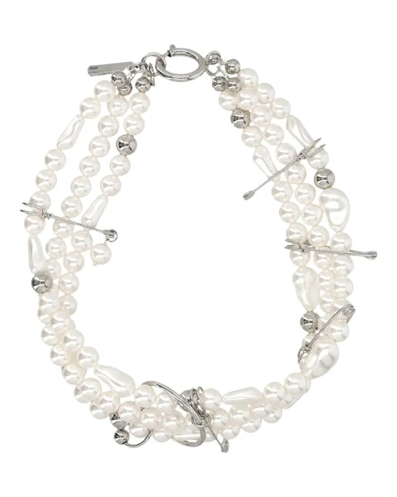 Justine Clenquet Choker mit Perlen aus Messing - Silber Silber
